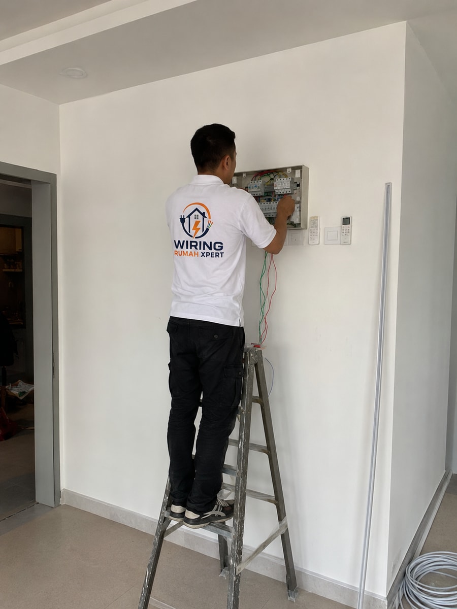 Pemasangan DB box dan MCB breaker oleh electrician terlatih di rumah Subang Jaya